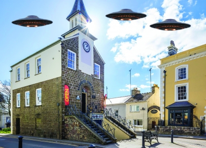 Narberth Aliens - postcard